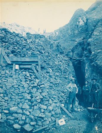 (GOLD MINING) A select group of 9 photographs of the English Mountain Gold Mines in Nevada County, California.